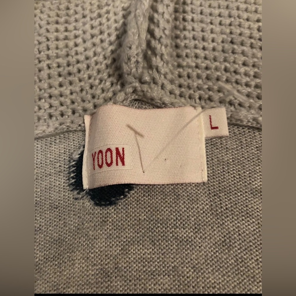 Anthropologie Yoon Polka Dot Hooded Knit wool cashmere Sweater large - Picture 6 of 7